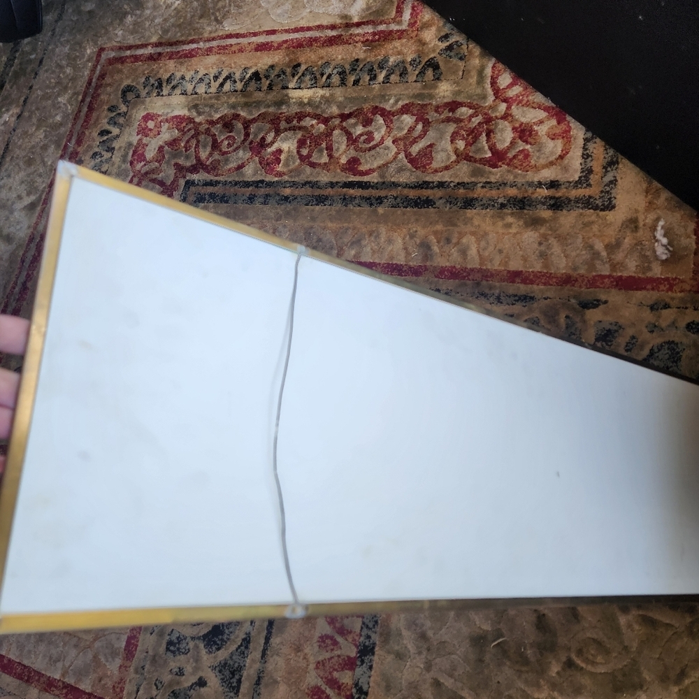 Vintage Brass Etched glass 1970s Mirrors Hollywood Regency Mid Century mirror - Picture 3 of 7